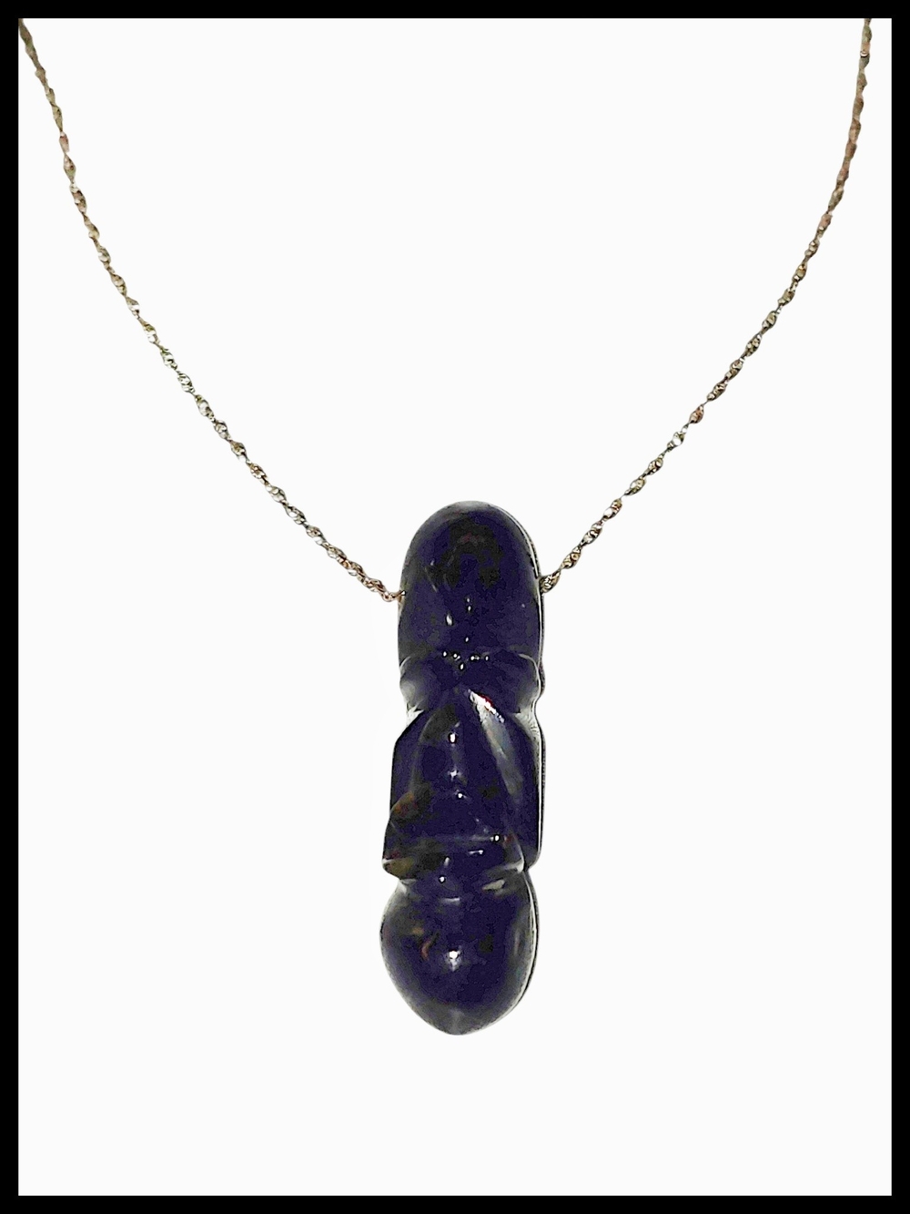Angular Face Pendant on Gold Chain